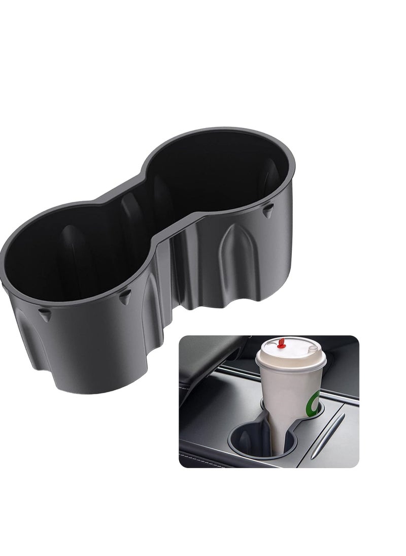 Generic - Console cup holder insert for Tesla Model Y Model 3 2021/2022/2023, silicone car cup holder insert for Tesla accessories, only for Tesla Model Y / 3 new console [black] - Image 1