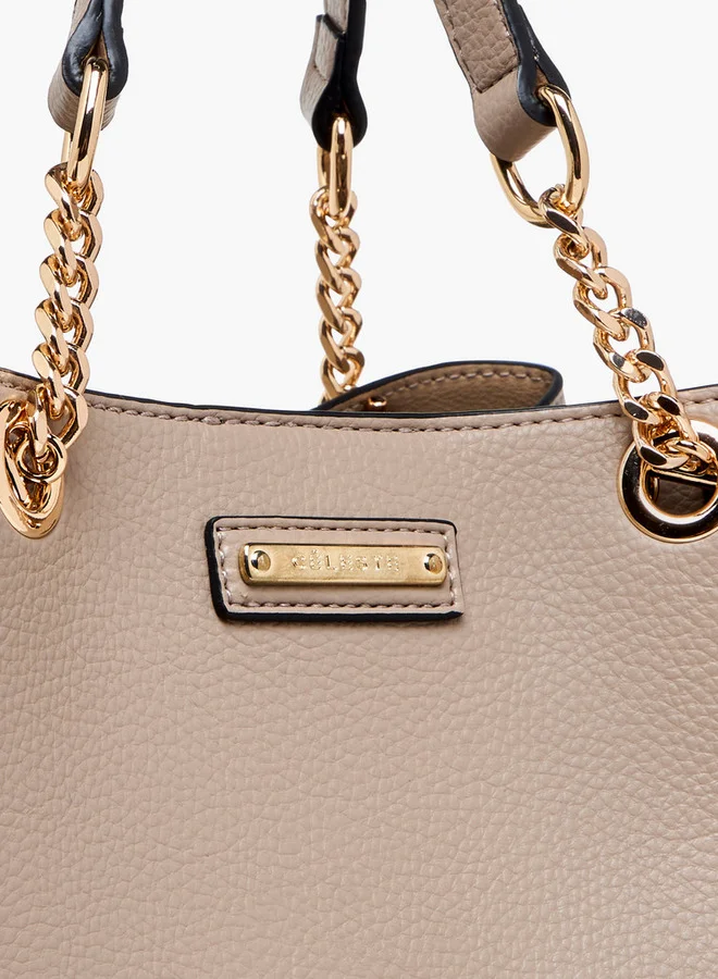 Celeste Solid Tote Bag with Double Handle and Detachable Strap