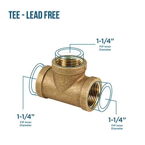SUPPLYGIANT Supply Giant CSUF0114 1-1/4 in. Brass Tee, No Lead, 12 - Image 4