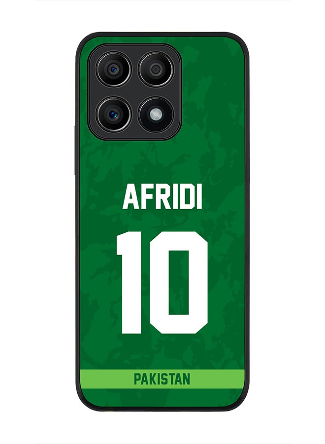 Stylizedd Rugged Black Edge Case for Honor X8A 4G, Slim fit Soft Case Flexible Rubber Edges Thin Cover - Player Name - AFRIDI, Jersey Number- 10 - Image 1