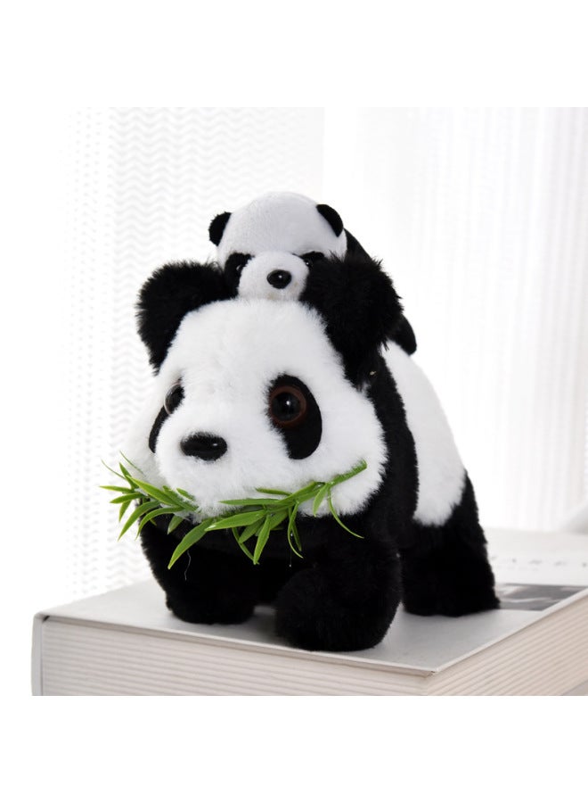 Electric Music Panda Toy Simulation Plush National Treasure Panda Walking Waggle Tail Electronic Pet Doll Children's Toy-Color:Mother And Child Panda