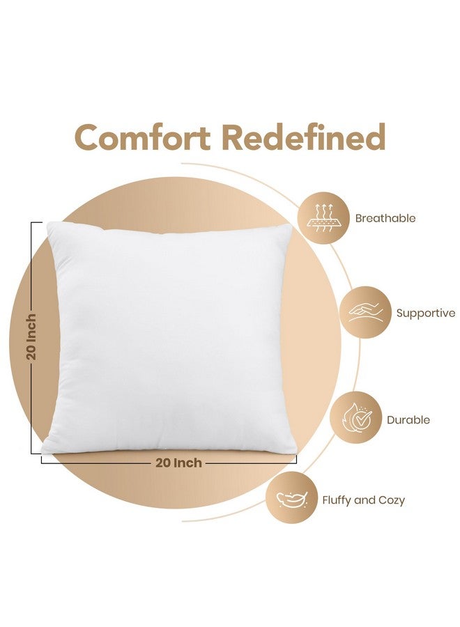 Utopia Bedding Outdoor Pillow Inserts 20 x 20 Inches (Pack of 2, White), Water Resistant Garden Throw Pillows for Patio and Porch Furniture - Image 2