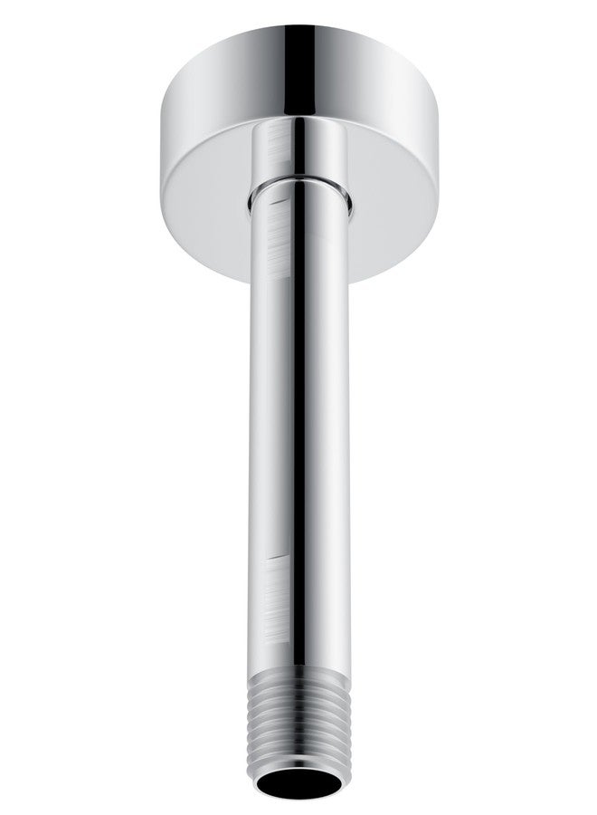 Hibbent All Metal Ceiling Mounted Shower Arm, Shower Head Extension with Flange, Stainless Steel Straight Shower Arm For High Pressure Rain Shower Head, Shower Head Extender Chrome, 4 Inch - Image 1