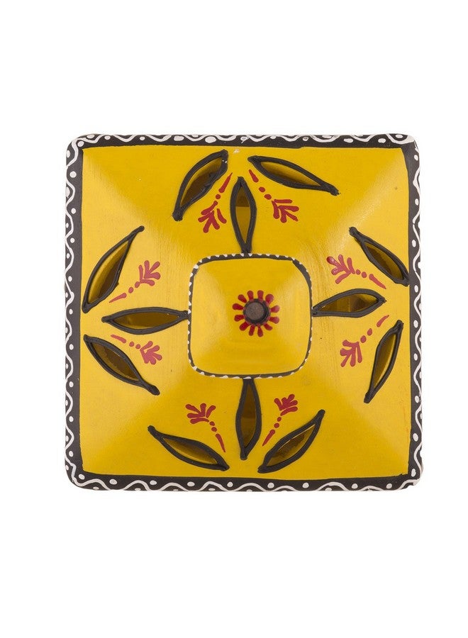 Shabana Art Potteries Handmade & Handpainted Terracotta hut lamp (Yellow) - Image 4