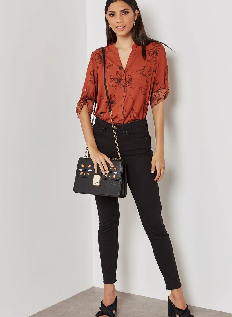 FOREVER 21 Floral Print Shirt