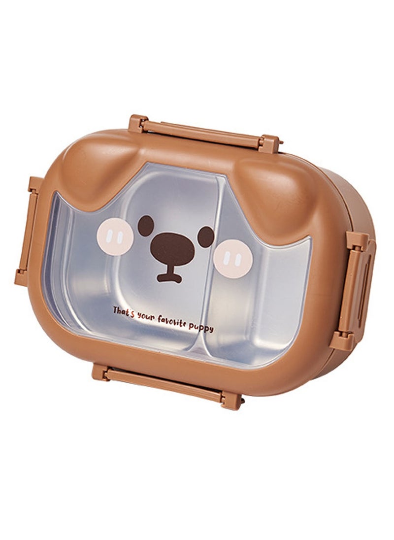 TYCOM Stainless Steel Lunch Box for Kid School Insulated Bento Lunch Box 2 Compartment Divided Lunch Containers with Lids Leakproof BFA Free Dishwasher Safe Dog Brown. 