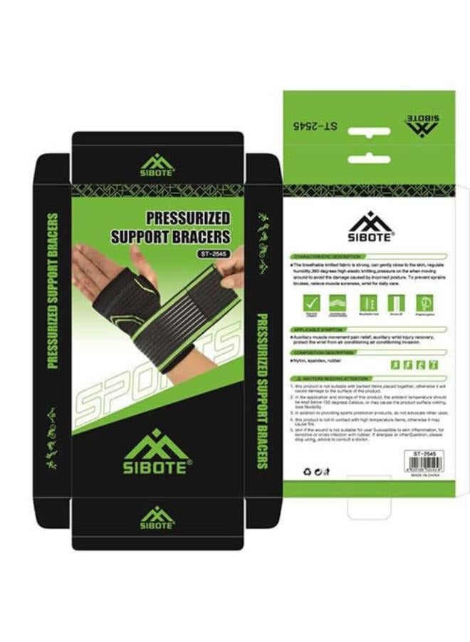 سيبوت دعامة ضغط المعصم مع حزام أسود وأخضر قابل للتعديل - Image 3