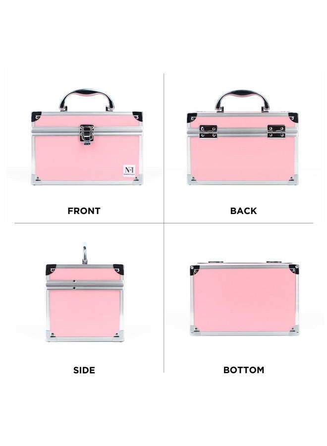 NFI essentials حقيبة مكياج أساسية NFI صندوق تجميل صندوق عروس صندوق مكياج صندوق تروسو حقيبة تجميل فاخرة منظم لصندوق مكياج الزفاف (Y156 وردي) - Image 3
