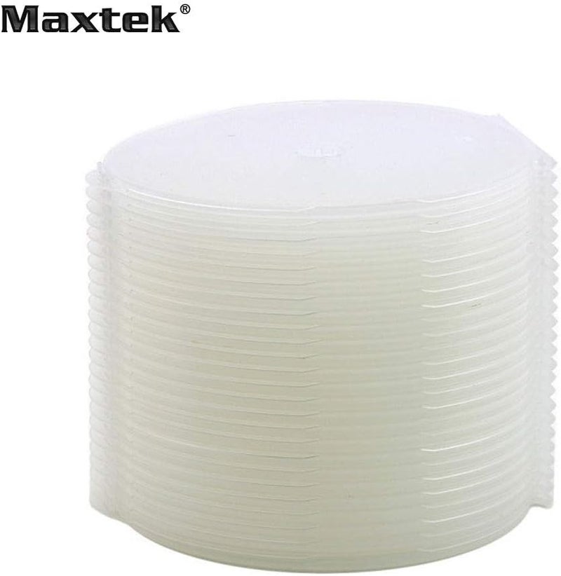 Maxtek 25 Pack Slim Clear Transparent Round Clam Shell CD DVD Case Holder with Lock Single Disc Capacity - Image 2