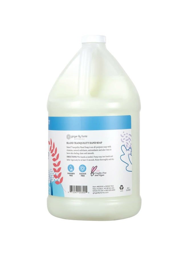 ginger lily farms Botanicals All-Purpose Liquid Hand Soap Refill, Island Tranquility, 100% Vegan & Cruelty-Free, Green Tea Lemongrass Scent, 1 Gallon (128 fl oz) - Image 2