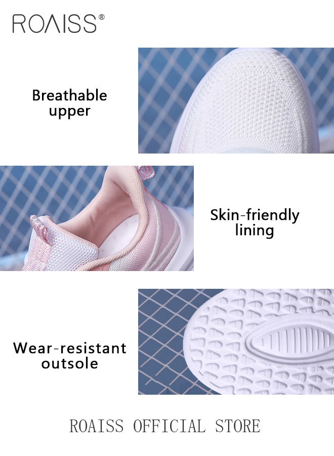 Ultra Lightweight Running Shoes for Women Shock Absorbing Soft Sole Sneakers for Jogging and Casual Wear Girls Gradient Color Mesh Breathable Anti Slip Tennis Sports Shoes
