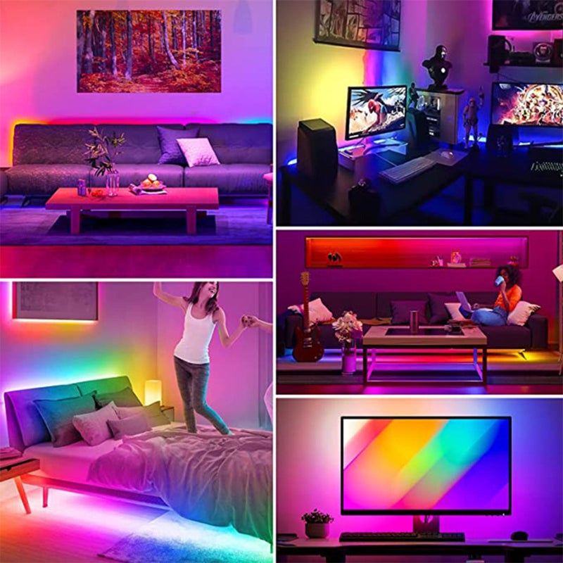 شريط إضاءة RGB لجو سطح المكتب - شريط إضاءة USB هولوغرامي سعة 5 فولت - Image 2