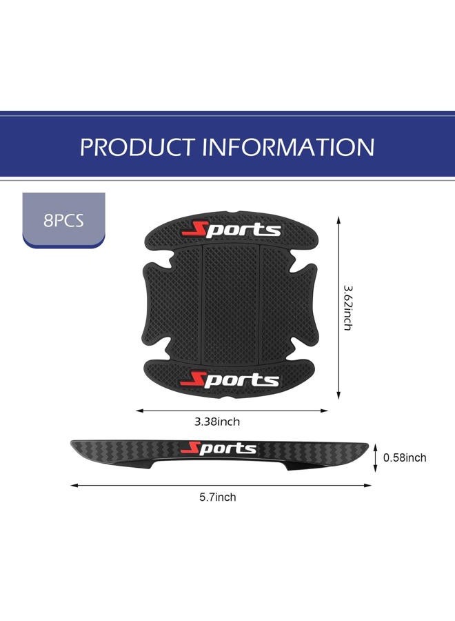 winterrock 8PCS Car Door Protectors, Sports Car Door Bowl Scratch Protector Sticker, Door Handle Protectors for Vehicles, Universal Auto Doors Handle Paint Guard Cover for Most Car, SUV, Truck - Image 2