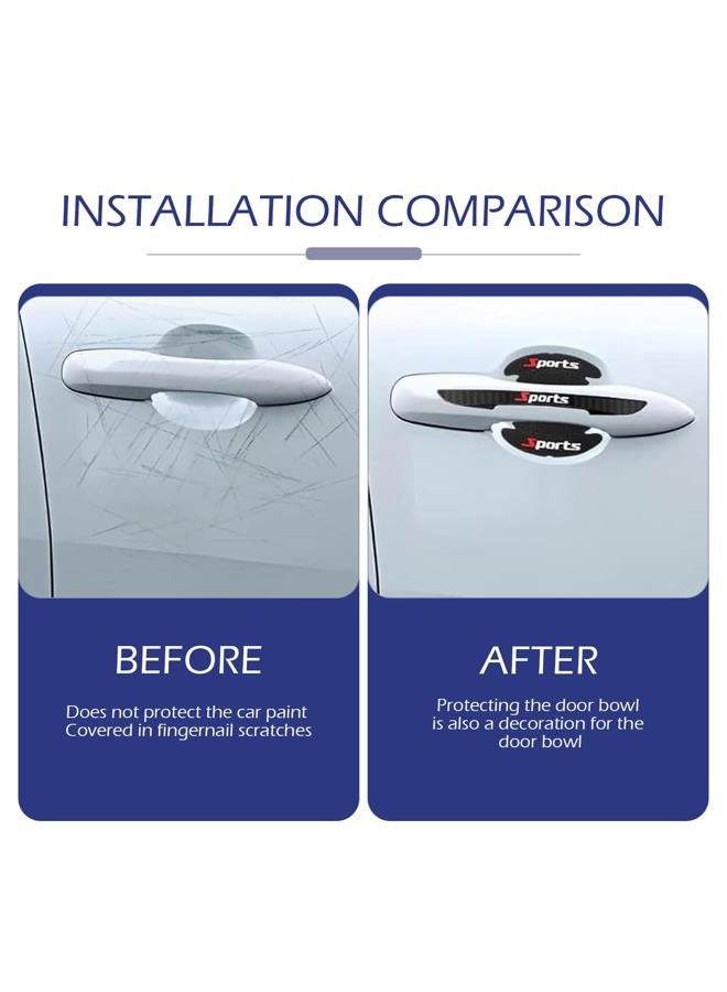 winterrock 8PCS Car Door Protectors, Sports Car Door Bowl Scratch Protector Sticker, Door Handle Protectors for Vehicles, Universal Auto Doors Handle Paint Guard Cover for Most Car, SUV, Truck - Image 5