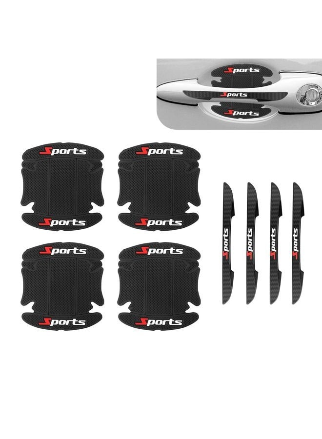 winterrock 8PCS Car Door Protectors, Sports Car Door Bowl Scratch Protector Sticker, Door Handle Protectors for Vehicles, Universal Auto Doors Handle Paint Guard Cover for Most Car, SUV, Truck - Image 1