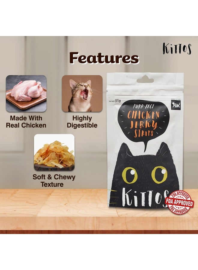 Trixie Adjustable Elastic Cat Collar With Bell (Color May Vary) - 1 Pc And Kittos Protein Rich Chicken Jerky Strips Tasty Treats For All Cat Breeds - 3 Pcs - Image 4