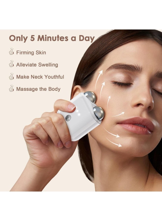 جهاز شد الوجه الصغير  ، جهاز العناية بالبشرة للوجه والرقبة مع وضع الاهتزاز، اداة تدليك دوارة محمولة للوجه للرجال والنساء - Image 2