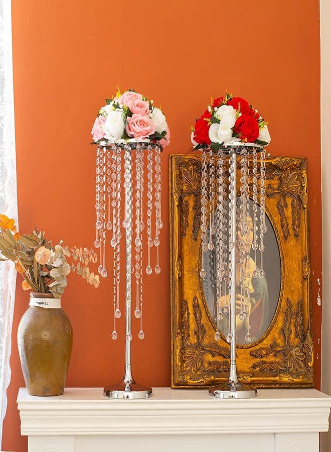 LANLONG 2pcs Wedding Home Decoration Flower Road Leads Gold Acrylic Crystal Wedding Table Centerpiece - Image 3