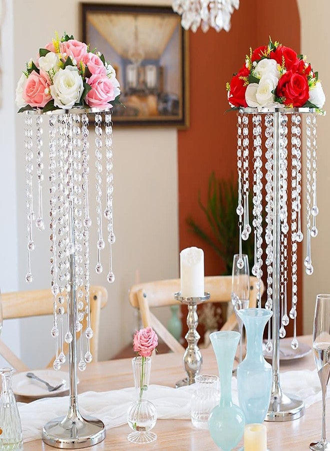 LANLONG 2pcs Wedding Home Decoration Flower Road Leads Gold Acrylic Crystal Wedding Table Centerpiece - Image 2