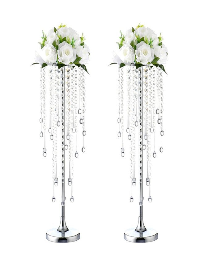 LANLONG 2pcs Wedding Home Decoration Flower Road Leads Gold Acrylic Crystal Wedding Table Centerpiece - Image 1