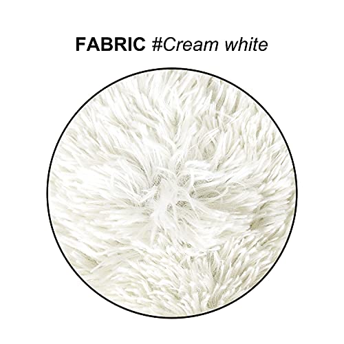Uhomy 2 Packs Fluffy Accent Pillows Cover 20"x12", Soft Cream White Faux Fur Throw Pillow Case, Modern Luxury Decorative Square Cushion Cover for Farmhouse Home Decor for Sofa/Bed/Chair, 50x30cm - Image 3