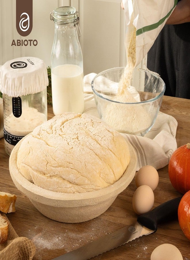 ABIOTO 9" Round Wood Pulp Banneton Bread Proofing Basket - 1.5LB Brotform, Grooved Pattern - Non-Stick Natural Wood Pulp Pressed for Durability - Made in Germany Proofing Baskets for Sourdough Bread Baking - Image 5