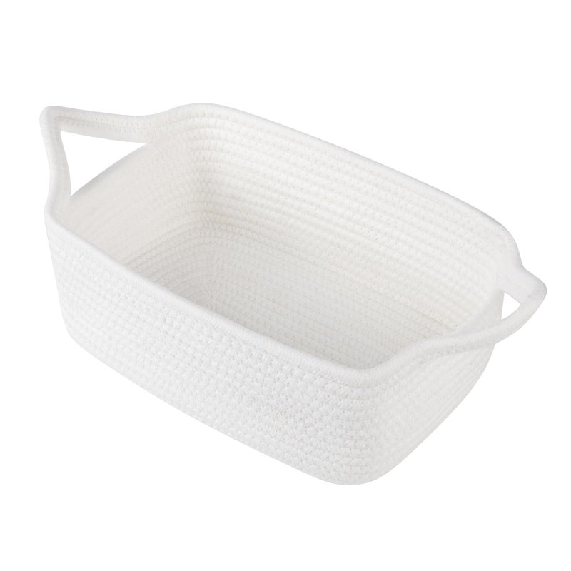 OIAHOMY 7L Woven Basket, Gift Basket Empty with Gift Bags and Ribbons, Rope Baskets for Baby Showers, Storage Baskets with Handles for Nursery, Pet Toy Organizer - White - Image 1