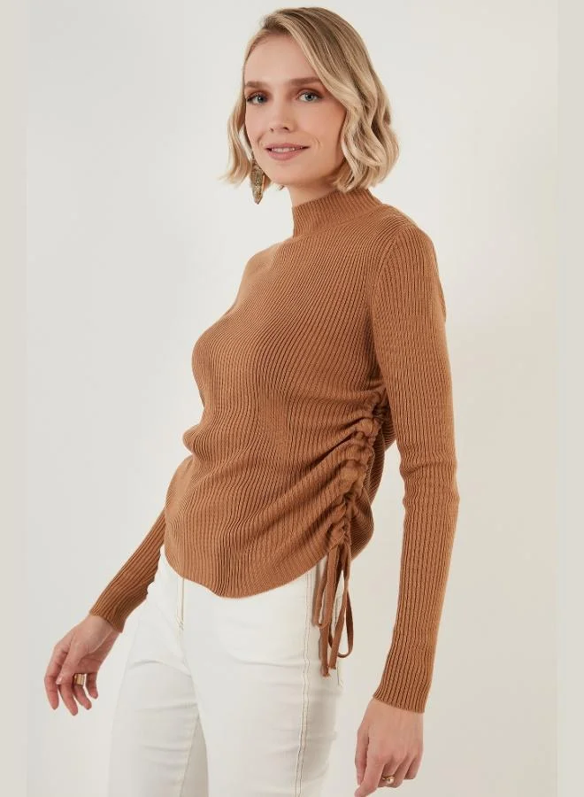 ليلا ليلا سترة نسائية محبوكة بنصف ياقة عالية