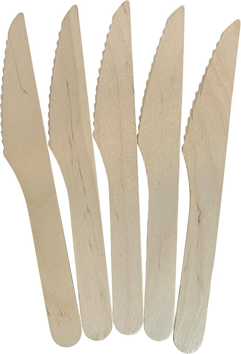 KingSeal 4,000 Count FSC Certified Disposable Wood Cutlery Knife, Biodegradable and Earth Friendly, 6 Inch Length, Commercial Bulk Pack - 40 Packs x 100 Knives - Image 2