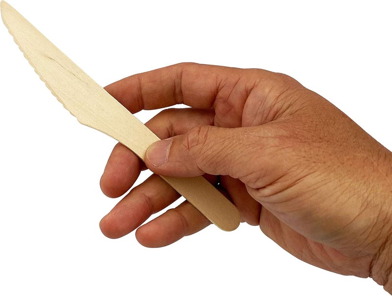 KingSeal 4,000 Count FSC Certified Disposable Wood Cutlery Knife, Biodegradable and Earth Friendly, 6 Inch Length, Commercial Bulk Pack - 40 Packs x 100 Knives - Image 1