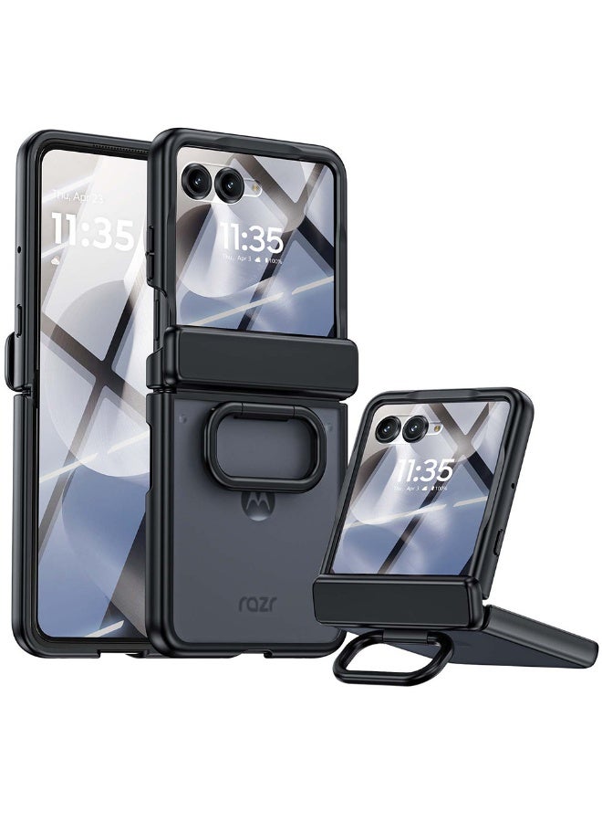 Suitable for Motorola Razr60/60Ultra mobile phone case ring bracket hinge shell film integrated protective cover - Image 1
