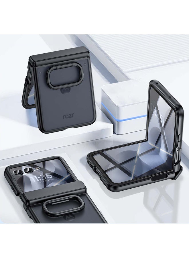 Suitable for Motorola Razr60/60Ultra mobile phone case ring bracket hinge shell film integrated protective cover - Image 2