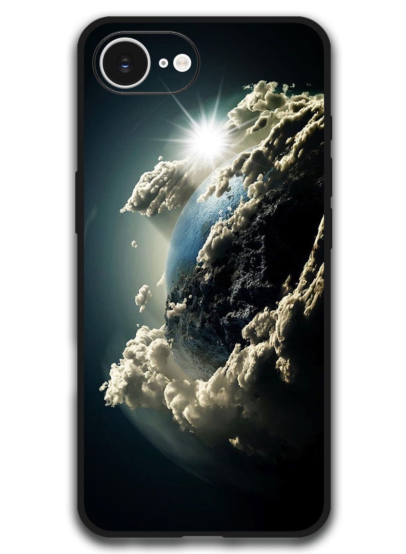 ثيودور حافظة متوافقة مع هاتف Apple iPhone 16e مقاس 6.1 بوصة، غطاء حماية مضاد للصدمات - Space Earth Sun - Image 1