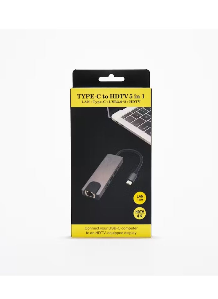 Generic Type-c to HDTV 5 in 1 Converter Adapter  - Image 1