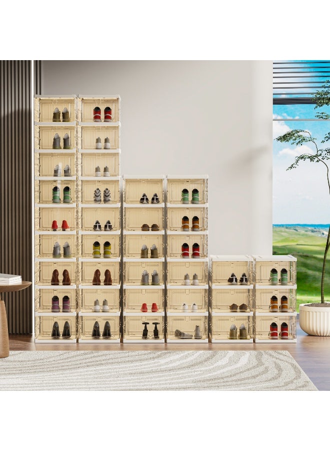 كونسيبت هوم منظم أحذية من 6 طبقات، تحمل 6 احذية مزوج، نافذة شفافة، بلاستيك أبيض/شفاف 115.6x35x26.8×35×45 سم - Image 3