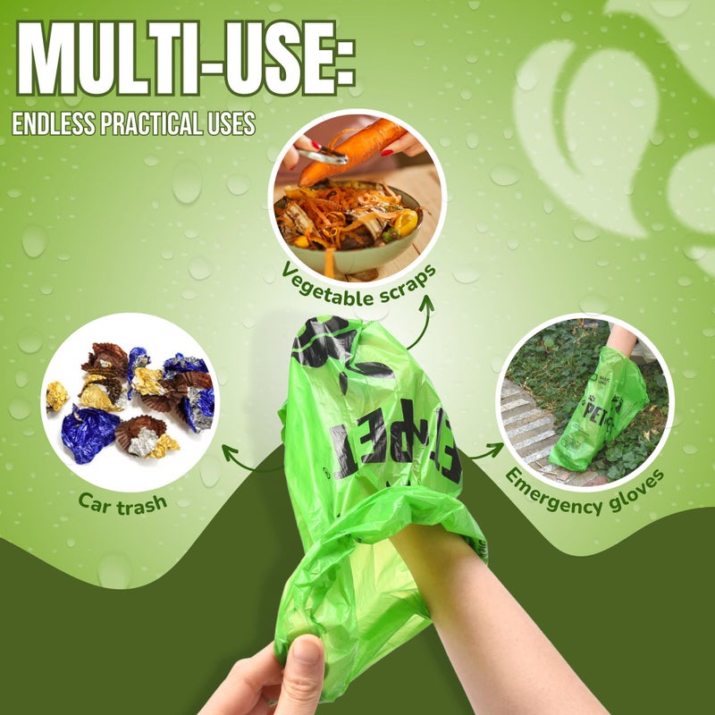 Pet N Pet 1080 Counts Green Poop Bags for Dogs, 41% Plant Based & 59% PE Extra Thick Dog Poop Bags Rolls, 9" x 13", Unscented Pet Waste Bag - Image 5