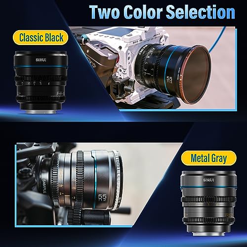 SIRUI Night Walker 55mm S35 Manual Focus Cine Lens, T1.2 Large Aperture Lens for E Mount Cameras, FX30, ZVE-10, A6500, A6600 (MS55E-B, Black) - Image 3