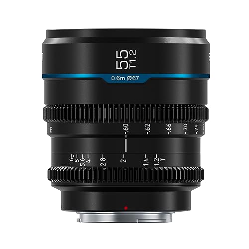 SIRUI Night Walker 55mm S35 Manual Focus Cine Lens, T1.2 Large Aperture Lens for E Mount Cameras, FX30, ZVE-10, A6500, A6600 (MS55E-B, Black) - Image 1