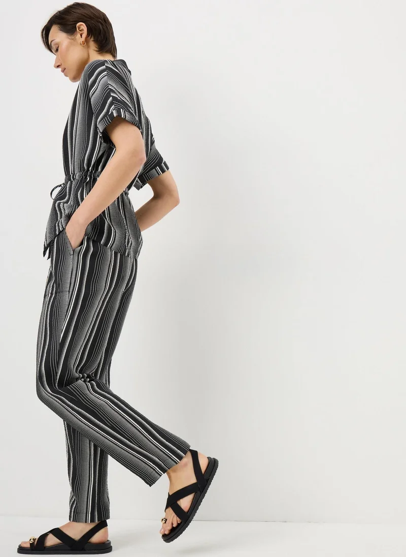 ماتلان Black Stripe Airflow Tapered Co Ord Trousers