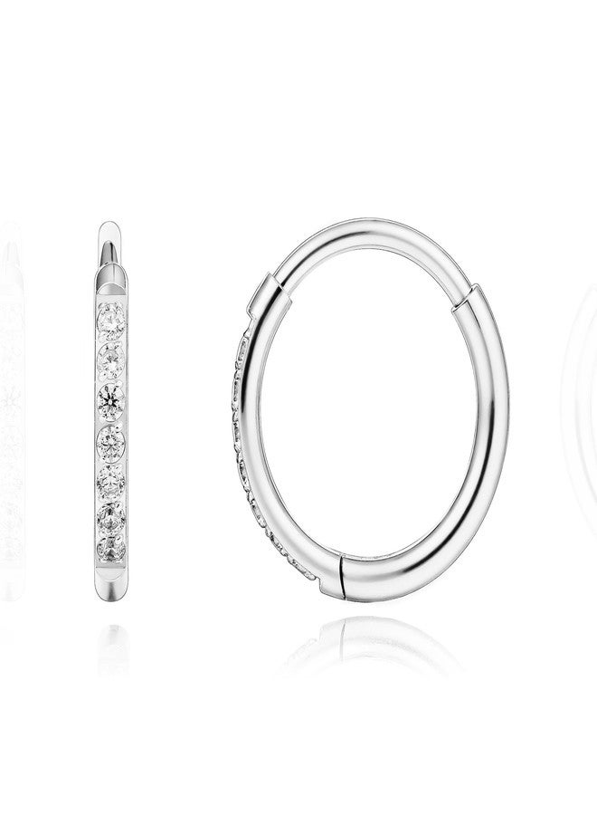 Limerencia Small Hoop Earrings,G23 Implant Grade Titanium Hypoallergenic Lightweight Hoop Earrings,Pure Titanium Earrings for Women Men Sensitive Ears, 10mm, Titanium, No Gemstone - Image 1