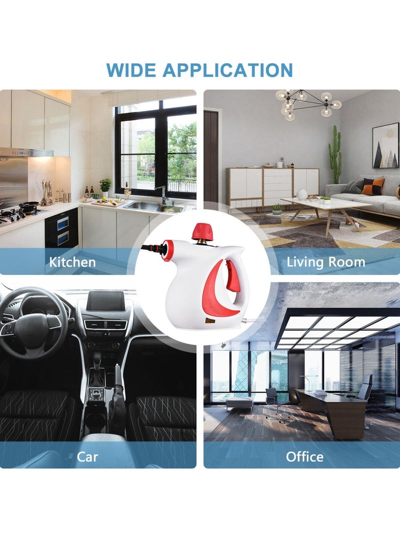 Bukela Handheld Steam Cleaner, Multipurpose Portable High Pressure Steamer with Safety Lock and 9 Accessory, Chemical Free All Natural Steam Cleaner for Home, Upholstery, Car, Floor and Tile - Image 3