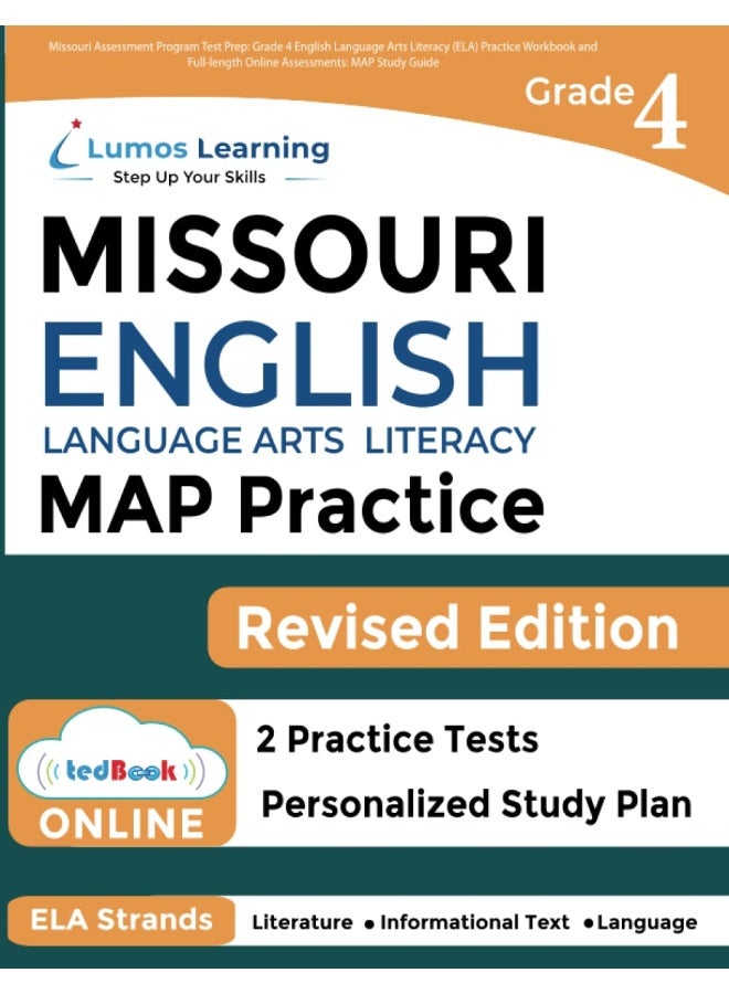LIGHTNING SOURCE INC Missouri Assessment Program Test Prep: Grade 4 English Language Arts Literacy (ELA) Practice Workbook and Full-length Online Assessments: MAP Study Gu  - Image 1