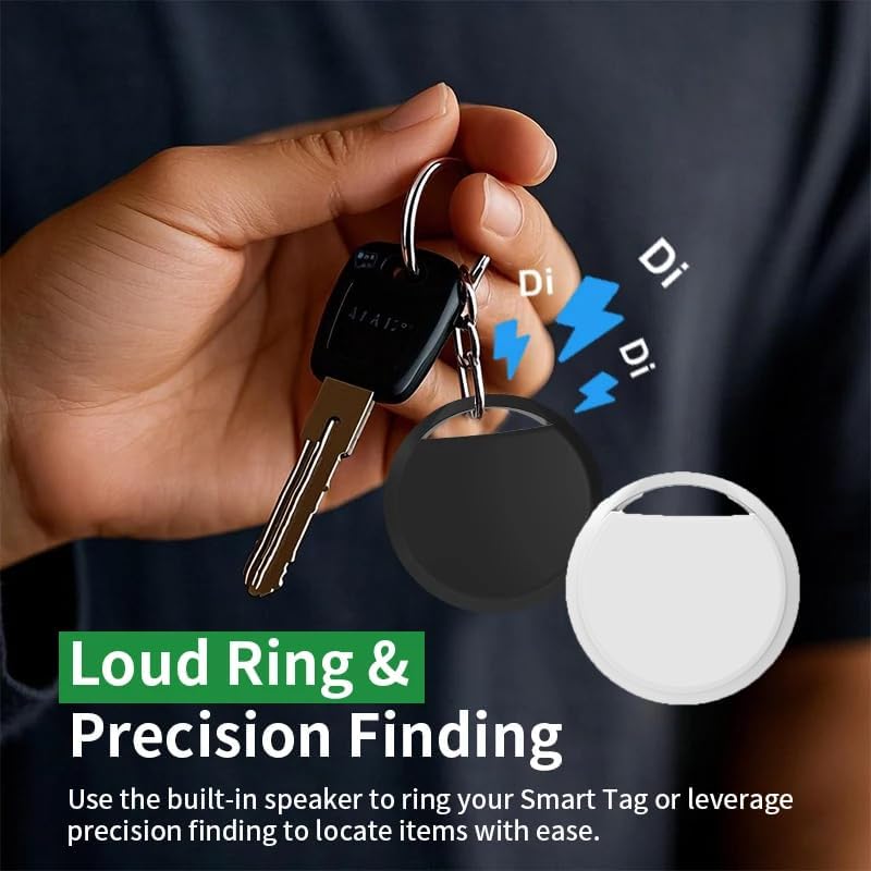 UanTii Simple multi-feature practical build Smart Itag for Android Phones Bluetooth itag Key Finder Works with Google Find Hub App Smart Tag (White 1pcs) Wide daily application - Image 5