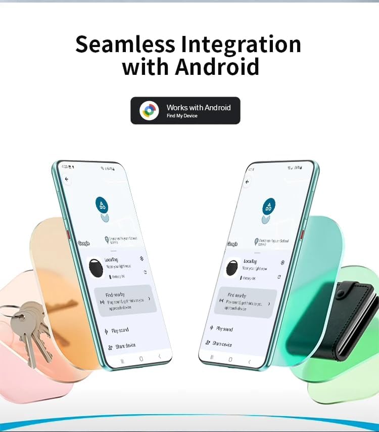 UanTii Simple multi-feature practical build Smart Itag for Android Phones Bluetooth itag Key Finder Works with Google Find Hub App Smart Tag (White 1pcs) Wide daily application - Image 2