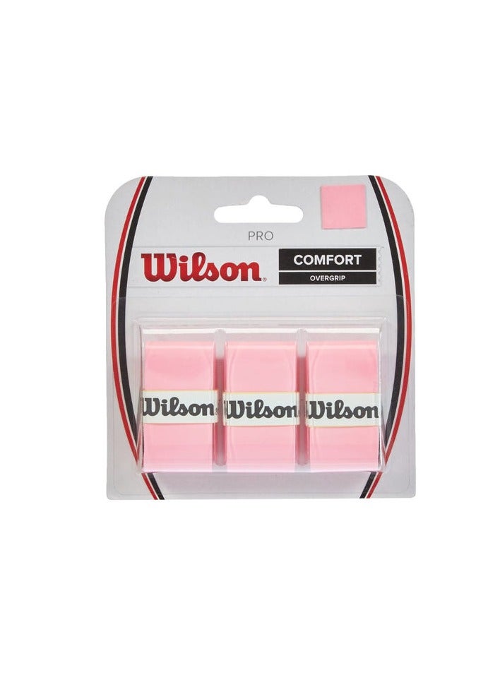 Wilson Pro Overgrips x3 – Enhanced Grip, Sweat Absorption & Comfort for Tennis, Badminton & Squash Rackets