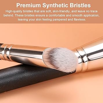 Contour Conceal Brush Set 3PCS Angled Synthetic Under Eye Concealer Brush for Blending Setting Buffing with Liquid Cream and Powder Cosmetic - Image 2