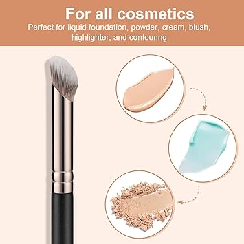 Contour Conceal Brush Set 3PCS Angled Synthetic Under Eye Concealer Brush for Blending Setting Buffing with Liquid Cream and Powder Cosmetic - Image 4