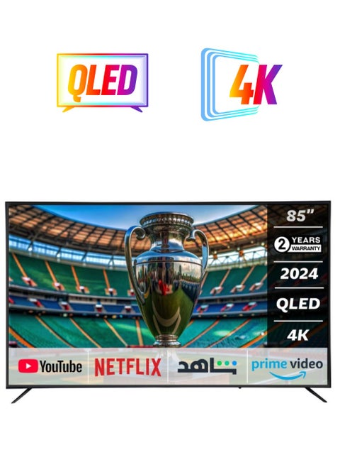 General Gold Smart TV 70" QLED 4K UHD, 2024 NEW Model, WebOS Television, WiFi Bluetooth, Voice Recognition, Frameless Design, Netflix, YouTube, Prime Video
