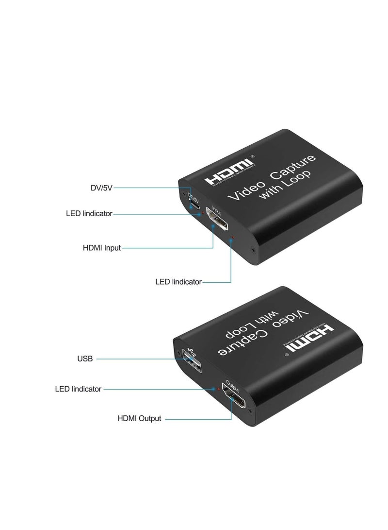 4K HDMI Video Recorder Module with Loop, External 1080P Full HD FHD Gaming Video Recorder for Live Streaming, Radio or Video Conference (1pc)  - Image 2