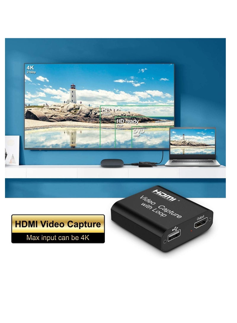 4K HDMI Video Recorder Module with Loop, External 1080P Full HD FHD Gaming Video Recorder for Live Streaming, Radio or Video Conference (1pc)  - Image 4
